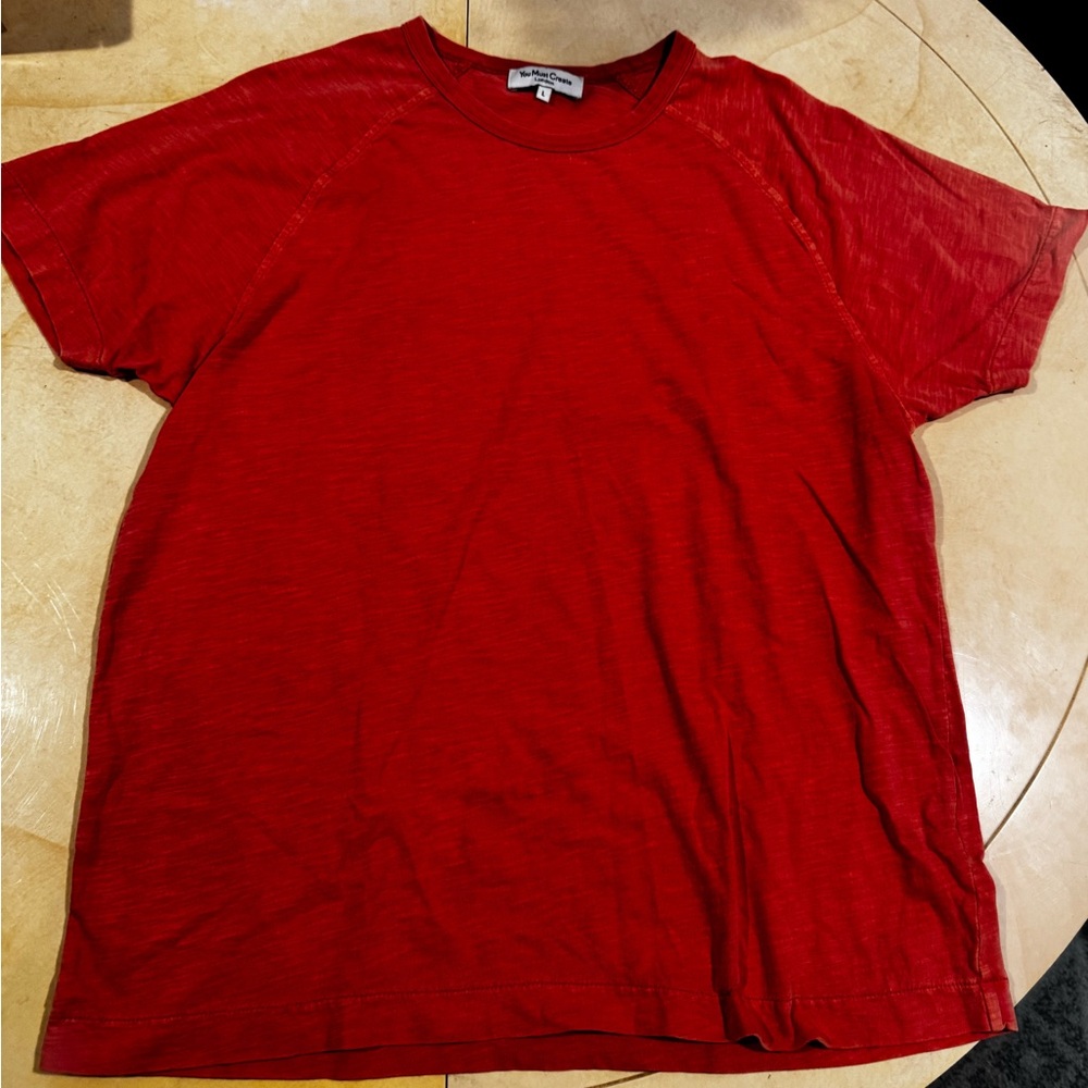 You Must Create YMC Mens Red Tshirt Size Large Short Sleeve Cotton Tee